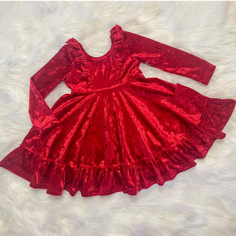 Red Velvet Twirl Dress