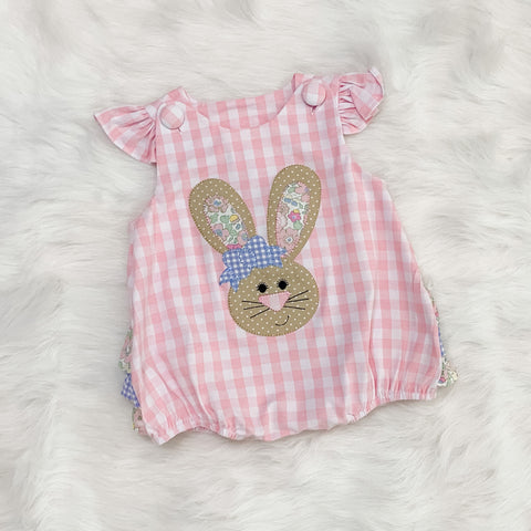 Pink Check Bunny Bubble