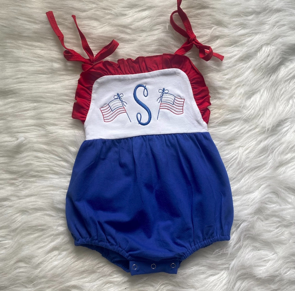 Girls Blue and Red Sunsuit