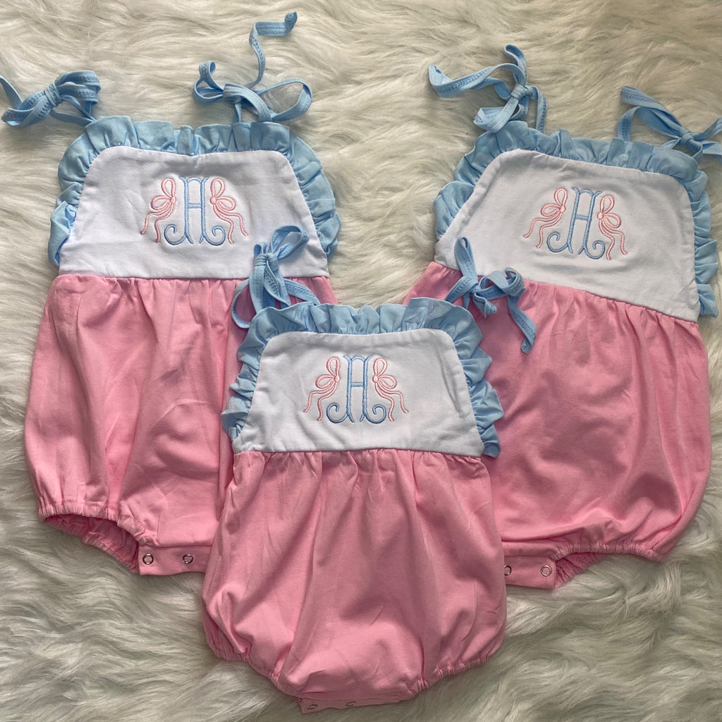 Girls Pink and Blue Sunsuit