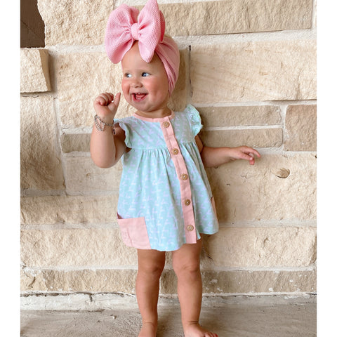 Mint Knit Bunny Bloomer Set
