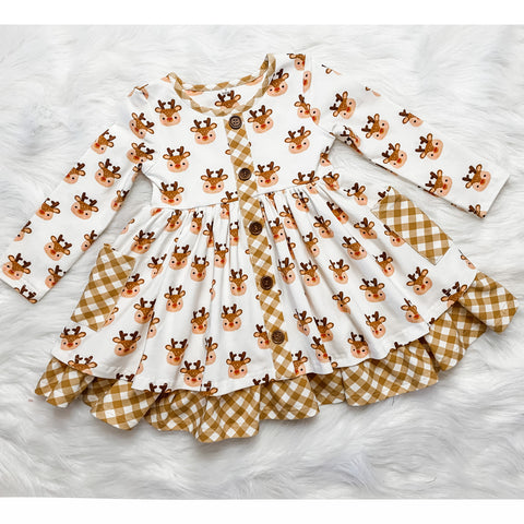 Reindeer Button Dress