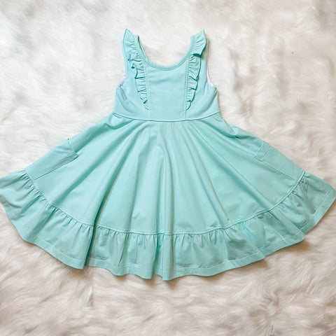 Pastel Mint Knit Twirl Dress
